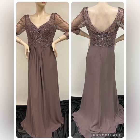 cameron Blake by mon Cheri Dresses & Skirts - Cameron  Blake jewels bodice V-neck front and back empire waist long gown